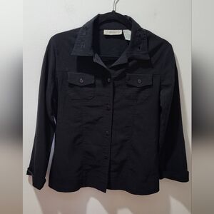 Tricotto Black Button-Up Blouse
